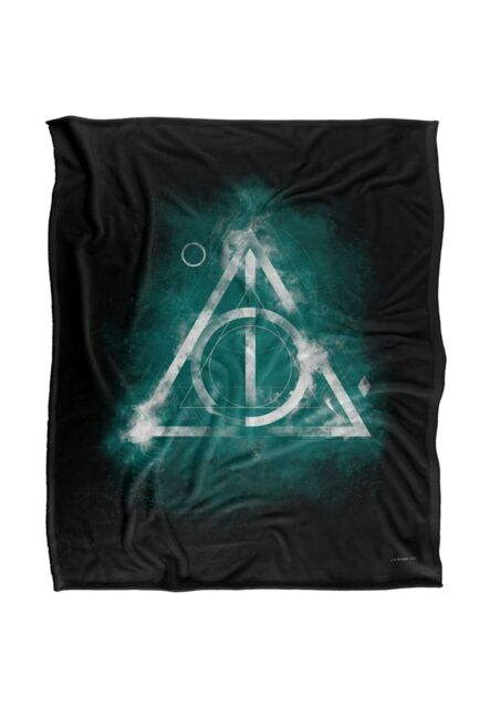 Warner Brothers Harry Potter Geometric Deathly Hallows Blanket 152 x 127 cm in White - image 1