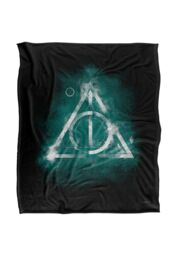 Warner Brothers Harry Potter Geometric Deathly Hallows Blanket 152 x 127 cm in White