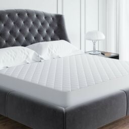 Gr8 Home Anti Allergy Quilted Mattress Protector Bed Sheet Cover Topper in White - Size: Double - thumbnail 2