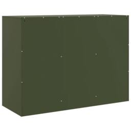 Berkfield Home Sideboard Olive Green 99x39x73 cm Steel - Size: 99 x 39 x 73 cm - thumbnail 9