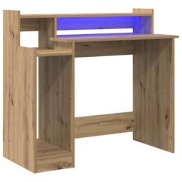 Berkfield Home Desk with Desk Lamps with Shelf with Storage Artisan oak Engineer… in Brown - thumbnail 1