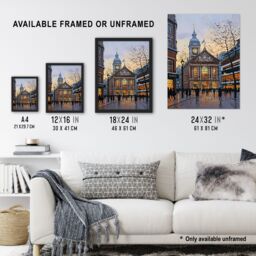 "Artery8 Victorian Train Station Rainy England Painting Framed Art Print in Brown - Size: W12"" x H16""" - thumbnail 3