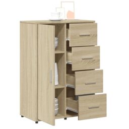 Berkfield Home Sideboards 2 pcs Sonoma Oak 60x31x84 cm Engineered Wood in Brown - Size: 60 x 31 x 84 cm - thumbnail 5