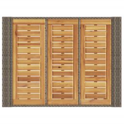 Berkfield Home Garden Bar Table with Acacia Wood Top Grey 105x80x110 cm Poly Rattan - Size: 105 x 80 x 110 cm - thumbnail 8