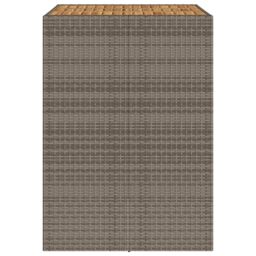 Berkfield Home Garden Bar Table with Acacia Wood Top Grey 105x80x110 cm Poly Rattan - Size: 105 x 80 x 110 cm - thumbnail 6