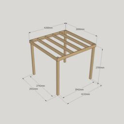 Rutland County Garden Furniture Ltd Box Pergola - Wood - L300 x W420 x H270 cm - Rustic Brown - thumbnail 3