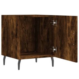 Berkfield Home Bedside Cabinet Smoked Oak 40x40x50 cm Engineered Wood in Brown - Size: 40 x 40 x 50 cm - thumbnail 5