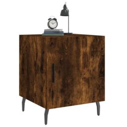 Berkfield Home Bedside Cabinet Smoked Oak 40x40x50 cm Engineered Wood in Brown - Size: 40 x 40 x 50 cm - thumbnail 4