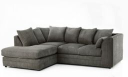 Snugg Furniture UK Limited (Left Hand) Milo Jumbo Cord Corner Sofa in Grey - thumbnail 3