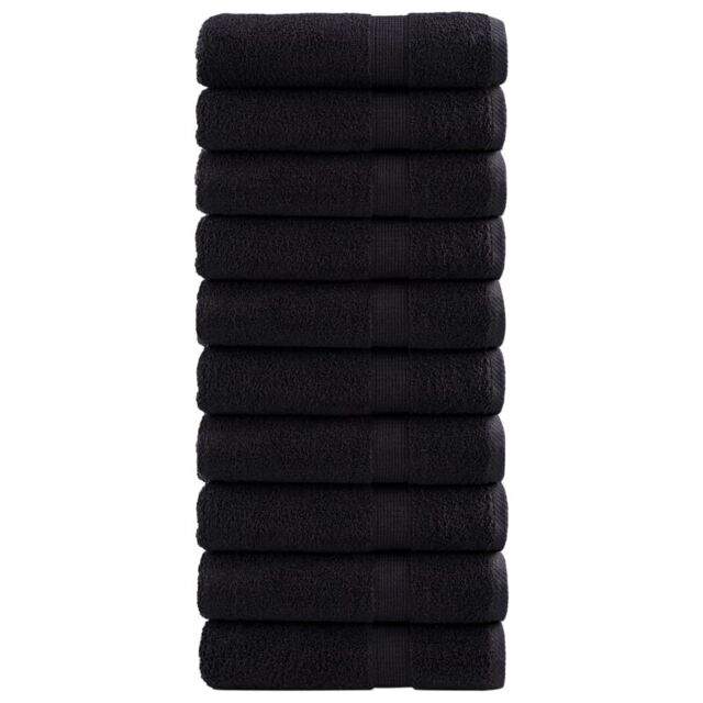 Berkfield Home Premium Shower Towels SOLUND 10 pcs Black 70x140 cm 600 gsm - image 1