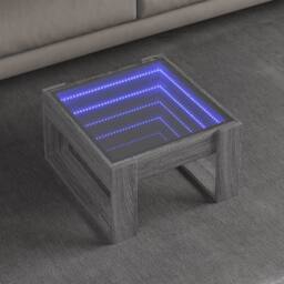 Berkfield Home Decorative Coffee Table with Infinity LED Grey Sonoma 50x53x30 cm - Size: 50 x 53 x 30 cm - thumbnail 2
