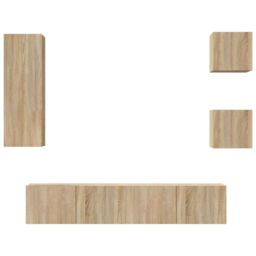 Berkfield Home 5 Piece TV Cabinet Set Sonoma Oak Engineered Wood in Brown - thumbnail 2