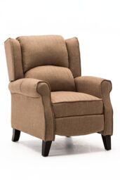 More4Homes Eaton Wing Back Fireside Herringbone Fabric Pushback Recliner Chair in Cream - thumbnail 2