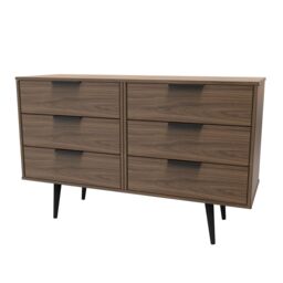 Ready Assembled 2 U Fuji 6 Drawer Chest (Ready Assembled) in Walnut - thumbnail 3
