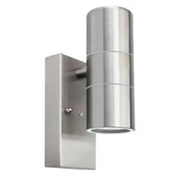 First Choice Lighting Set of 2 Blaze - Marine Grade Stainless Dusk Dawn Sensor Wall Lights in Silver - thumbnail 2