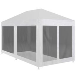 Berkfield Home Party Tent with 6 Mesh Sidewalls 6x3 m in White - thumbnail 1