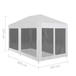 Berkfield Home Party Tent with 6 Mesh Sidewalls 6x3 m in White - thumbnail 5