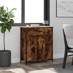 Berkfield Home Sideboard Smoked Oak 70x30x80 cm Engineered Wood in Brown - Size: 70 x 30 x 80 cm - thumbnail 2