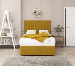 "Bed Choices Manhattan Bed Set No drawer - Includes Mattress & 26"" Headboard in Mustard - Size: Small Double" - thumbnail 2