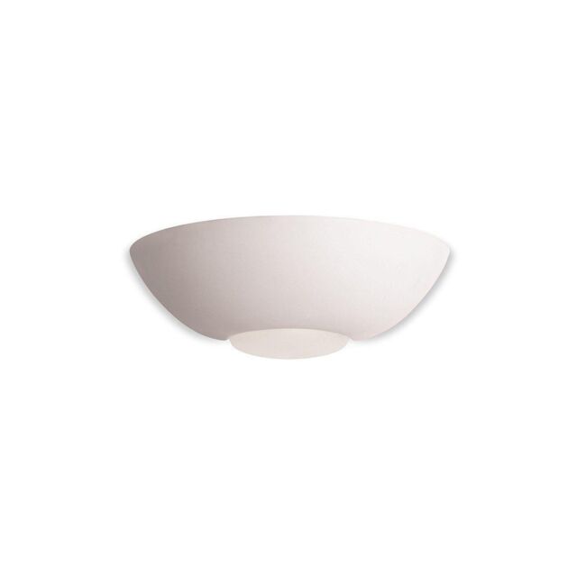 Netlighting Ceramic 1 Light Indoor Wall Uplighter 100W Unglazed Acid White Glass E27 in Clear