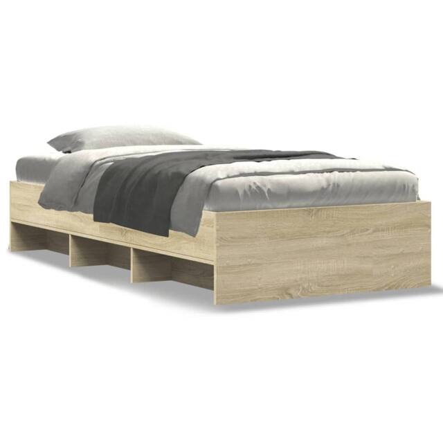 Berkfield Home Bed Frame without Mattress Sonoma Oak 90x200 cm Engineered Wood in Light Oak - image 1