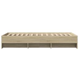Berkfield Home Bed Frame without Mattress Sonoma Oak 90x200 cm Engineered Wood in Light Oak - thumbnail 6