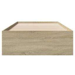 Berkfield Home Bed Frame without Mattress Sonoma Oak 90x200 cm Engineered Wood in Light Oak - thumbnail 5