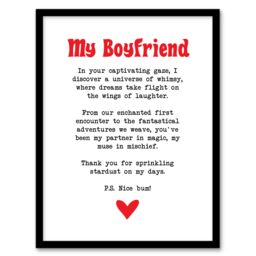 "Artery8 Love Poem Whimsy Magic Boyfriend Romantic Poetry Framed Art Print in White - Size: W12"" x H16""" - thumbnail 1