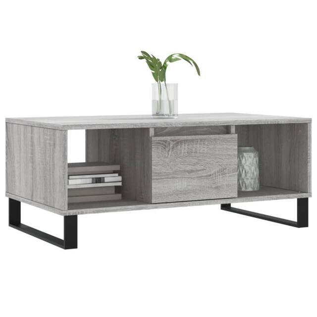 Berkfield Home Modern Coffee Table Grey Sonoma 90x50x36.5 cm Engineered Wood - image 1