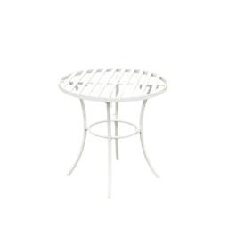 Melody Maison Round Distressed White Garden Side Table - 50cm X 50.5cm - Size: 50 cm X 50.5 cm - thumbnail 1