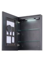 Living and Home Wall-mounted Bathroom Mirror Cabinet with Led Lights in Grey - thumbnail 5