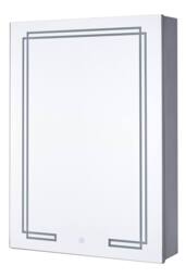 Living and Home Wall-mounted Bathroom Mirror Cabinet with Led Lights in Grey - thumbnail 1