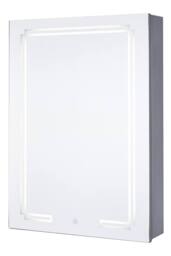 Living and Home Wall-mounted Bathroom Mirror Cabinet with Led Lights in Grey - thumbnail 2