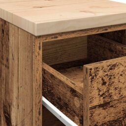 Berkfield Home Garage Storage Cabinet Old Wood 30x51x85 cm Solid Wood Pine in Brown - Size: 30 x 51 x 85 cm - thumbnail 9