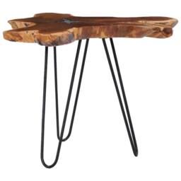 Berkfield Home Coffee Table 70x45 cm Solid Teak Wood & Polyresin - thumbnail 1
