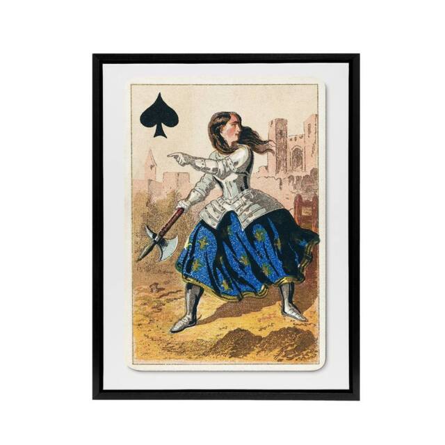 "Artery8 E Le Tellier Joan of Arc Queen of Spades Framed Canvas Wall Art Print - Size: W12"" x H16""" - image 1