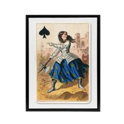 "Artery8 E Le Tellier Joan of Arc Queen of Spades Framed Canvas Wall Art Print - Size: W12"" x H16""" - thumbnail 1