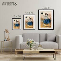 "Artery8 E Le Tellier Joan of Arc Queen of Spades Framed Canvas Wall Art Print - Size: W12"" x H16""" - thumbnail 4