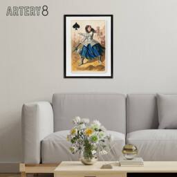 "Artery8 E Le Tellier Joan of Arc Queen of Spades Framed Canvas Wall Art Print - Size: W12"" x H16""" - thumbnail 3