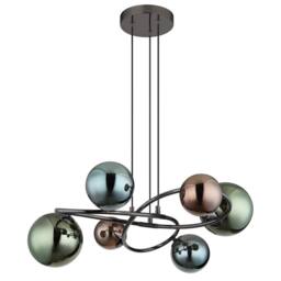 Netlighting Riha Globe Pendant Grey Matt Balls Glass Shade 6x G9 3000K - thumbnail 2