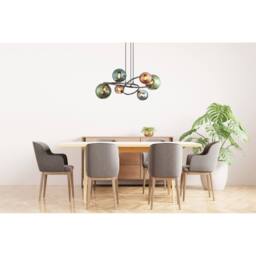 Netlighting Riha Globe Pendant Grey Matt Balls Glass Shade 6x G9 3000K - thumbnail 4