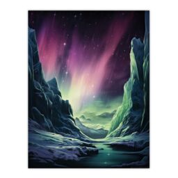 Artery8 Northern Lights Borealis Artwork Antarctica Southern Aurora Australis Large Wall Unframed Art Poster Print Thick Paper 18X24 Inch - thumbnail 1