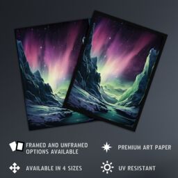 Artery8 Northern Lights Borealis Artwork Antarctica Southern Aurora Australis Large Wall Unframed Art Poster Print Thick Paper 18X24 Inch - thumbnail 2