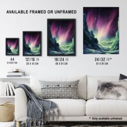 Artery8 Northern Lights Borealis Artwork Antarctica Southern Aurora Australis Large Wall Unframed Art Poster Print Thick Paper 18X24 Inch - thumbnail 3