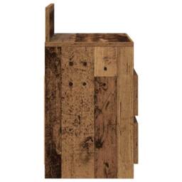 Berkfield Home Bedside Cabinets 2 pcs with 2 Drawers Old Wood 40x33x60 cm in Brown - Size: 40 x 33 x 60 cm - thumbnail 6