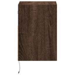 Berkfield Home TV Wall Cabinet with LED Lights Brown Oak 41x31x45 cm - Size: 41 x 31 x 45 cm - thumbnail 7
