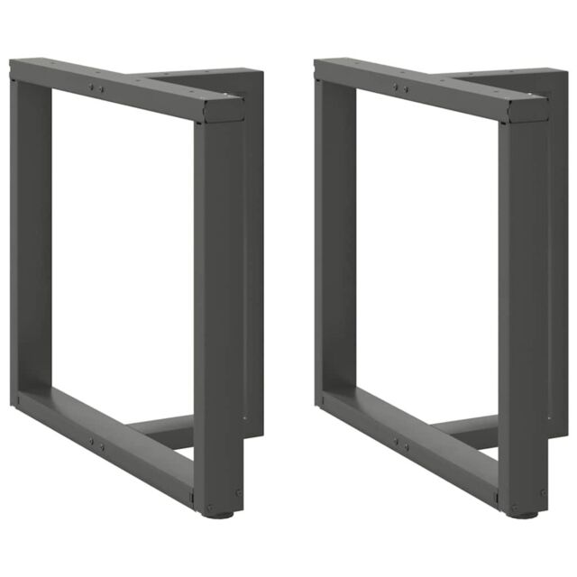 Berkfield Home Dining Table Legs T-Shaped¬†2 pcs Anthracite 70x35x(72-73) cm Steel in Black - image 1
