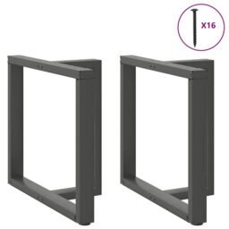 Berkfield Home Dining Table Legs T-Shaped¬†2 pcs Anthracite 70x35x(72-73) cm Steel in Black - thumbnail 5