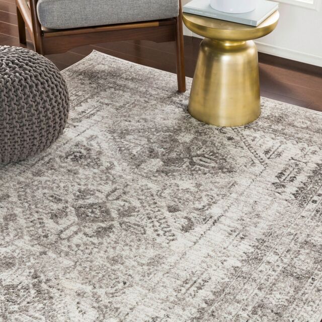 Livabliss Monte Carlo-Vintage Blue Grey White Traditional Boho Living Rug in Light Grey - Size: 80 cm x 220 cm - image 1