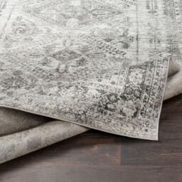 Livabliss Monte Carlo-Vintage Blue Grey White Traditional Boho Living Rug in Light Grey - Size: 80 cm x 220 cm - thumbnail 4